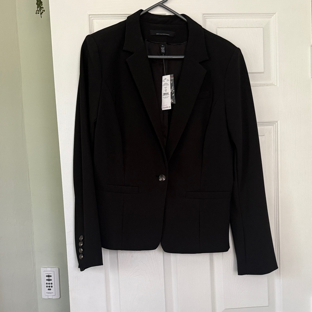 Women's Black Single-Button Tailored Blazer White House Black Market sz 14